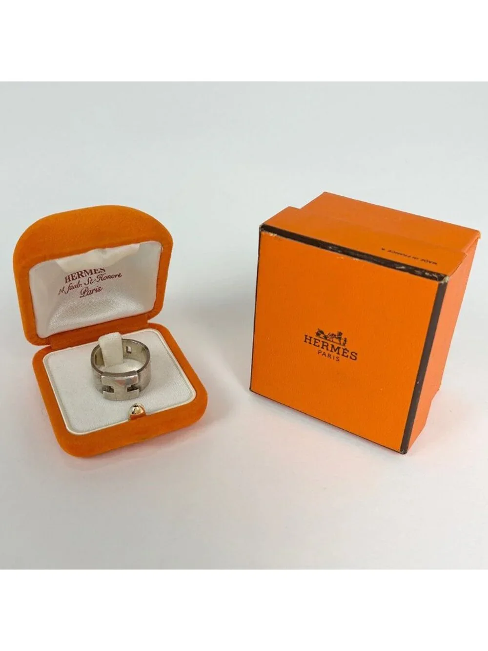Hermes Cles Ring Logo 925 Sterling Silver